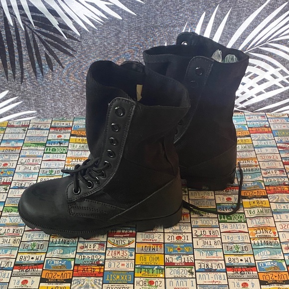 FOX Black Steel Toe Combat Boots Size 3R – Tactical / Work Boots - Picture 1 of 9